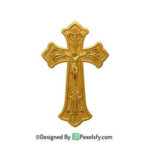 Cross Badge PNG Transparent Format, 3d Golden