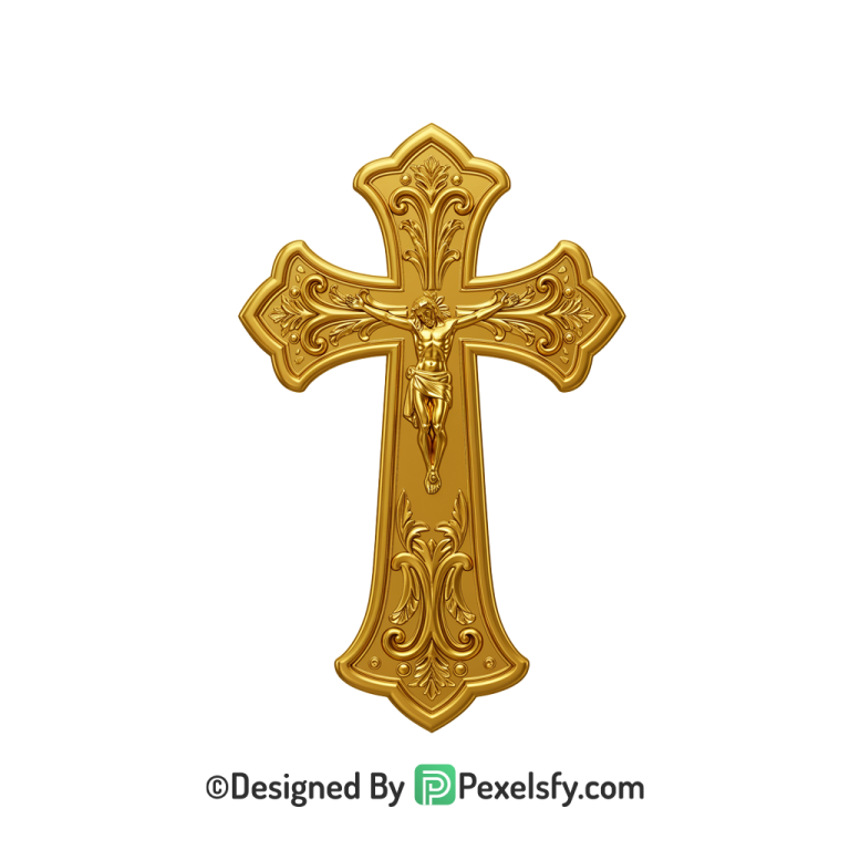 Cross Badge PNG Transparent Format, 3d Golden