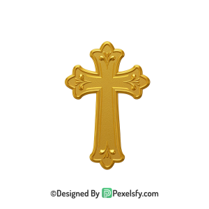 Bold Cross PNG Transparent Graphic, 3d Golden