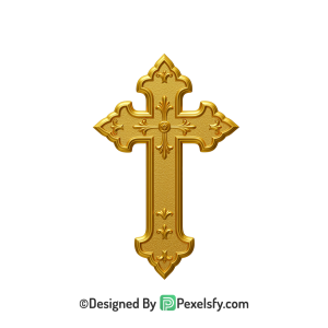 Dark Cross PNG Transparent Image, 3d Golden