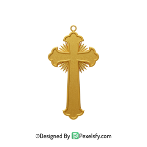 Bright Cross PNG Transparent Design, 3d Golden