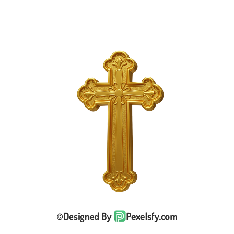 Forgiveness Cross PNG Transparent Art, 3d Golden