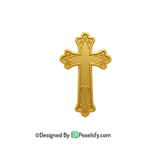 Hope Cross PNG Transparent Symbol, 3d Golden
