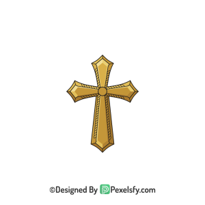 Faith Cross PNG Transparent Art, 3d Golden