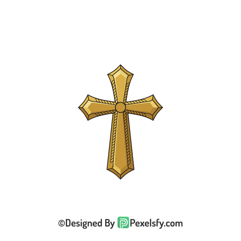 Faith Cross PNG Transparent Art, 3d Golden