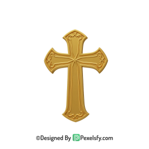 Love Cross PNG Transparent Format, 3d Golden