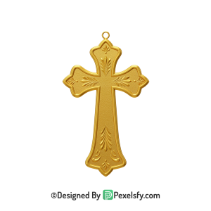 Cross with Rays PNG Transparent, 3d Golden