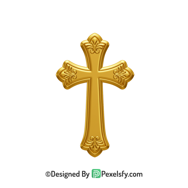 Glowing Cross PNG Transparent Clipart, 3d Golden