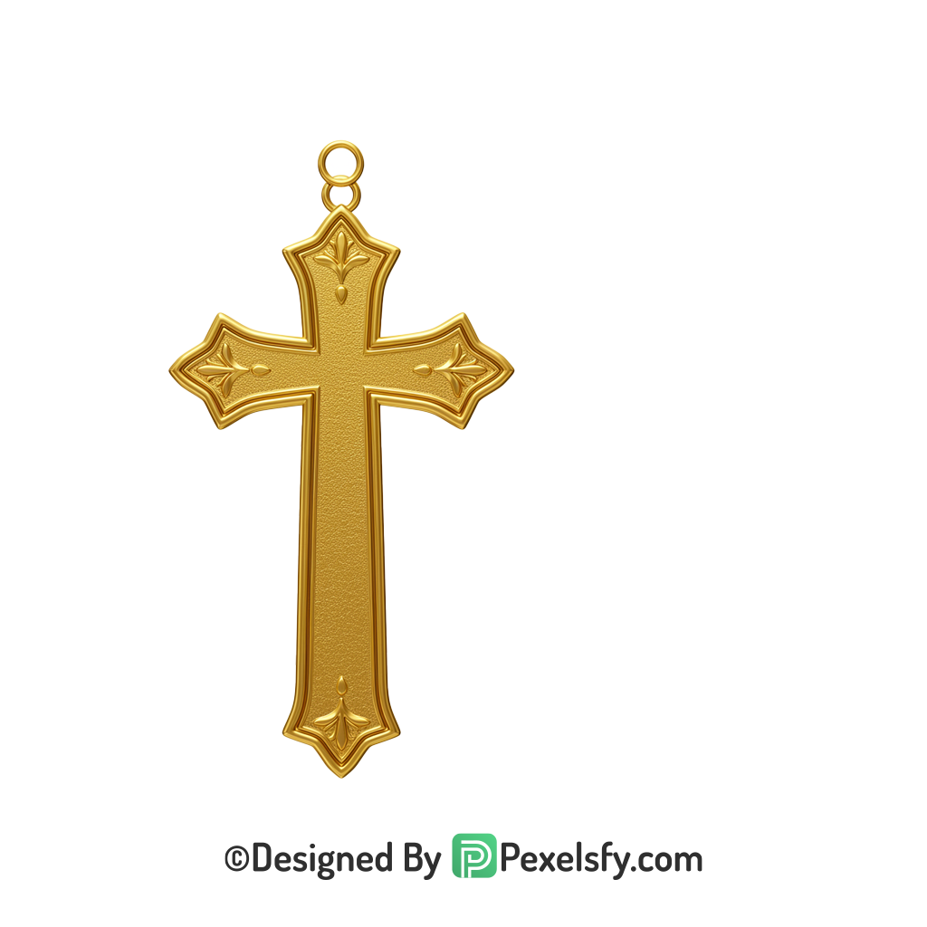 Catholic Cross PNG Transparent Download, 3d Golden