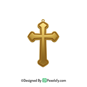 Classic Cross PNG Transparent Clipart, 3d Golden