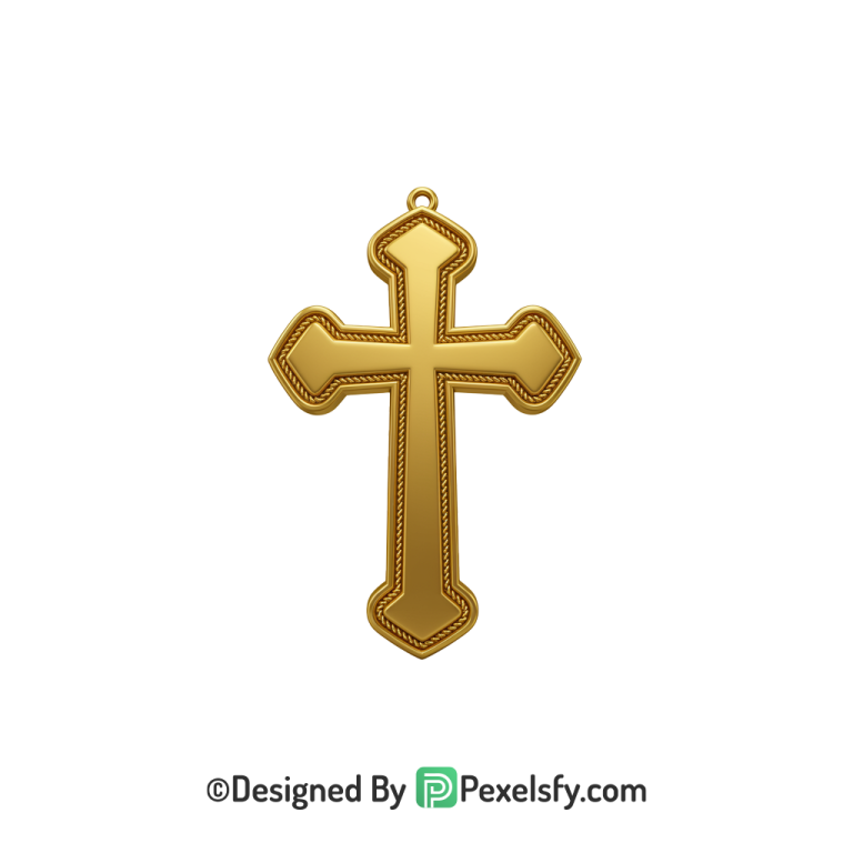Classic Cross PNG Transparent Clipart, 3d Golden