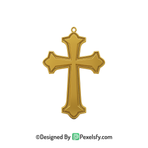 Carved Cross PNG Transparent Image, 3d Golden