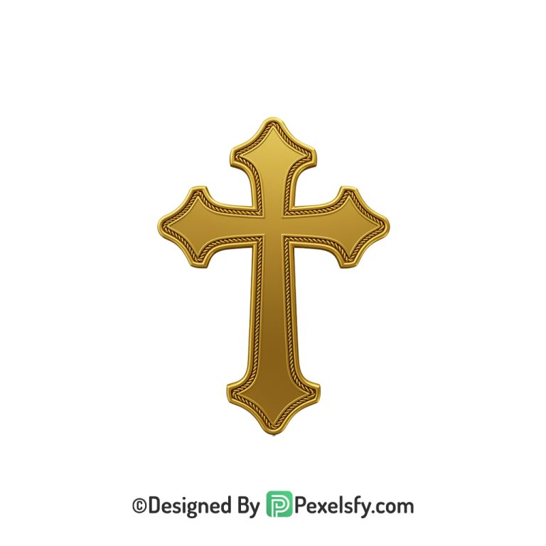 Bright Light Cross PNG Transparent, 3d Golden