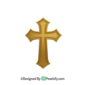 Nature Cross PNG Transparent Background, 3d Golden