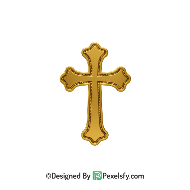 Christian Emblem PNG Transparent Clipart, 3d Golden