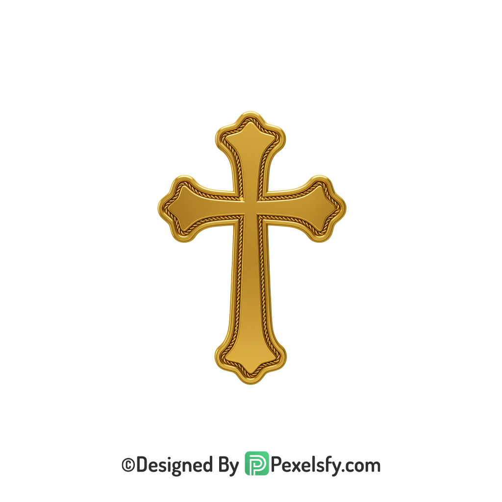 Christian Emblem PNG Transparent Clipart, 3d Golden