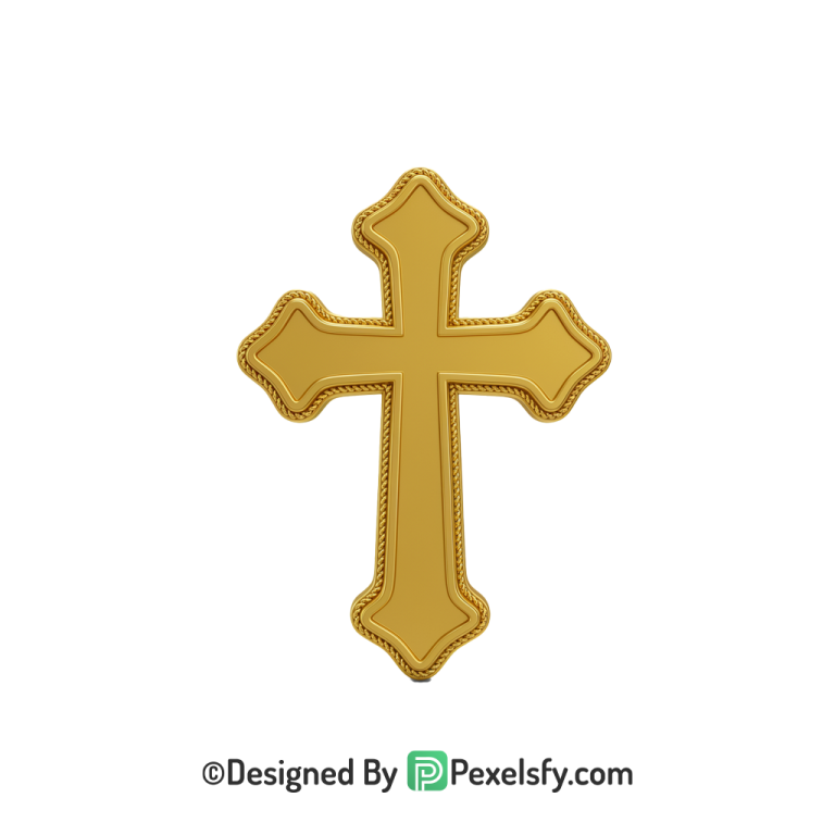 Religious Symbol PNG Transparent Artwork, 3d Golden