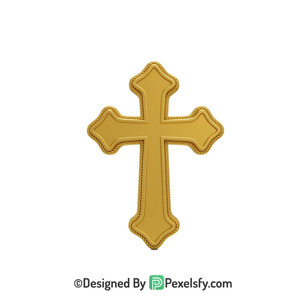 Religious Symbol PNG Transparent Artwork, 3d Golden