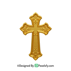 Religious Cross PNG Transparent Graphic, 3d Golden