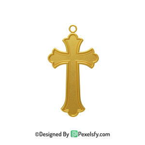 Divine Cross PNG Transparent Design, 3d Golden