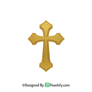 Cross with Jesus PNG Transparent, 3d Golden