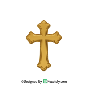 Decorative Christian PNG Transparent Cross, 3d Golden