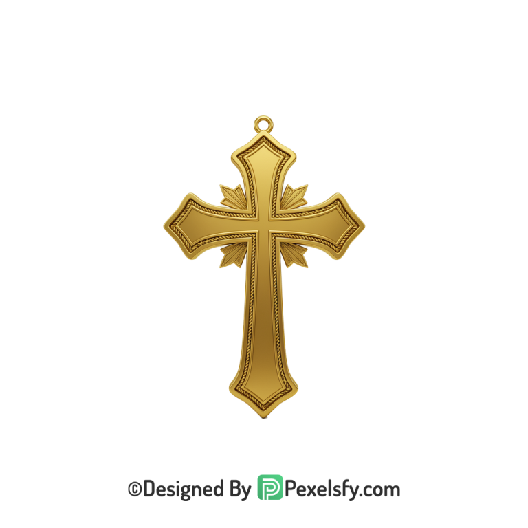 Blessing Cross PNG Transparent Icon, 3d Golden