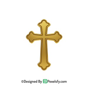 Cross of Christ PNG Transparent, 3d Golden