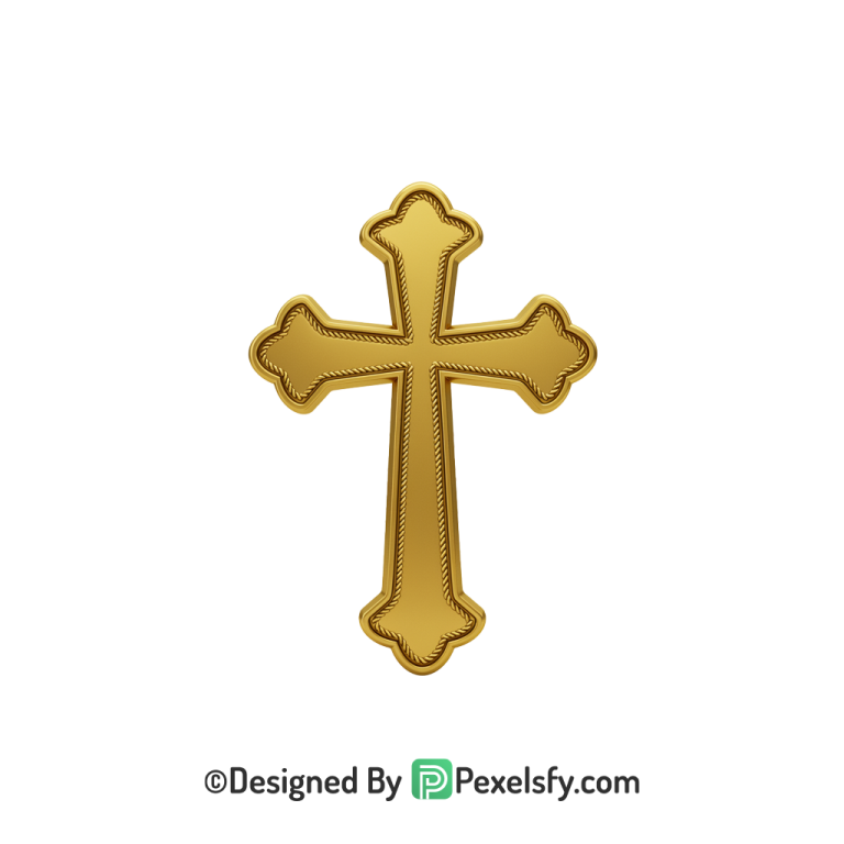Cross of Christ PNG Transparent, 3d Golden