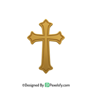 Gold Holy Cross PNG Transparent, 3d Golden