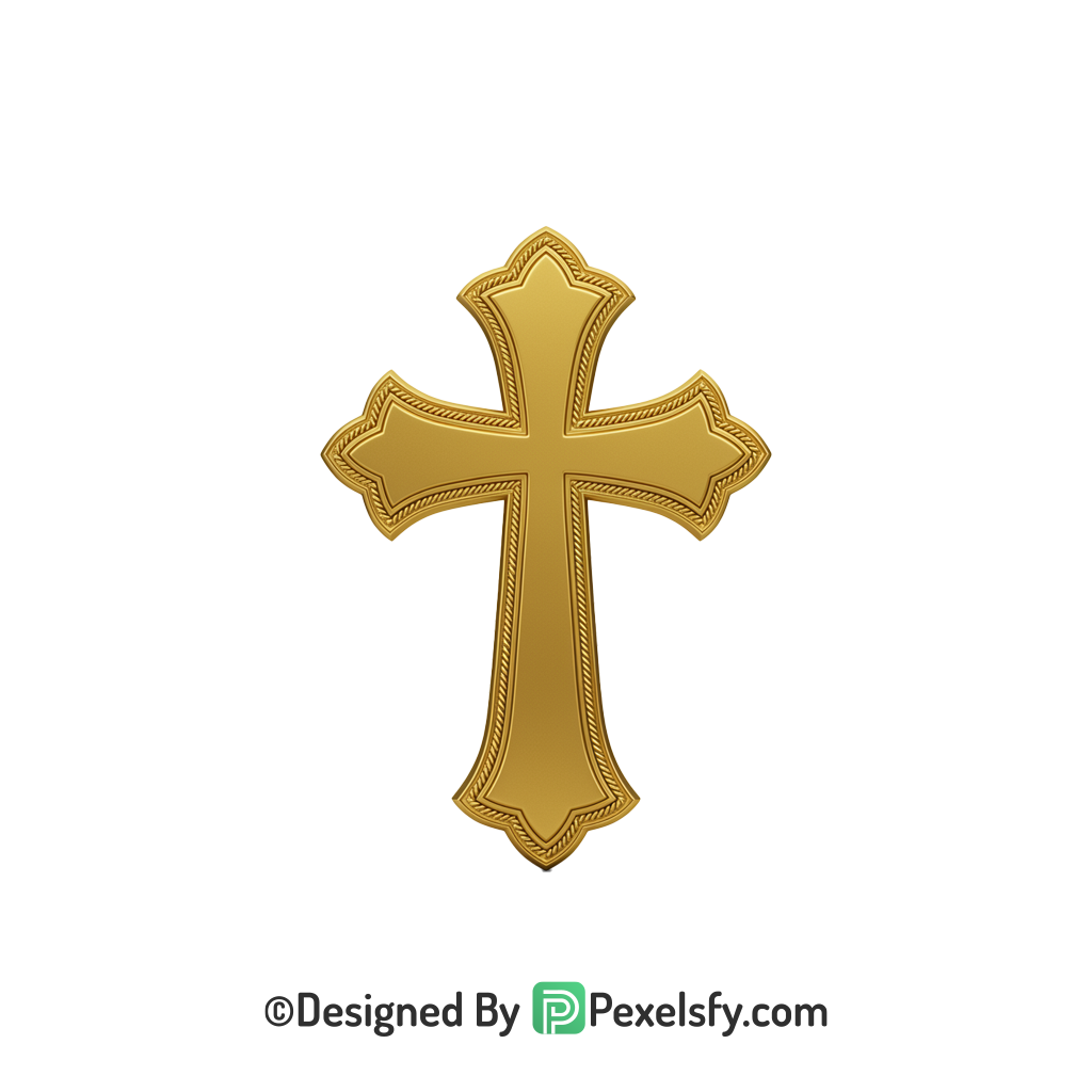 Worship Symbol PNG Transparent Cross, 3d Golden