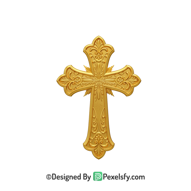 Church Cross PNG Transparent HD, 3d Golden