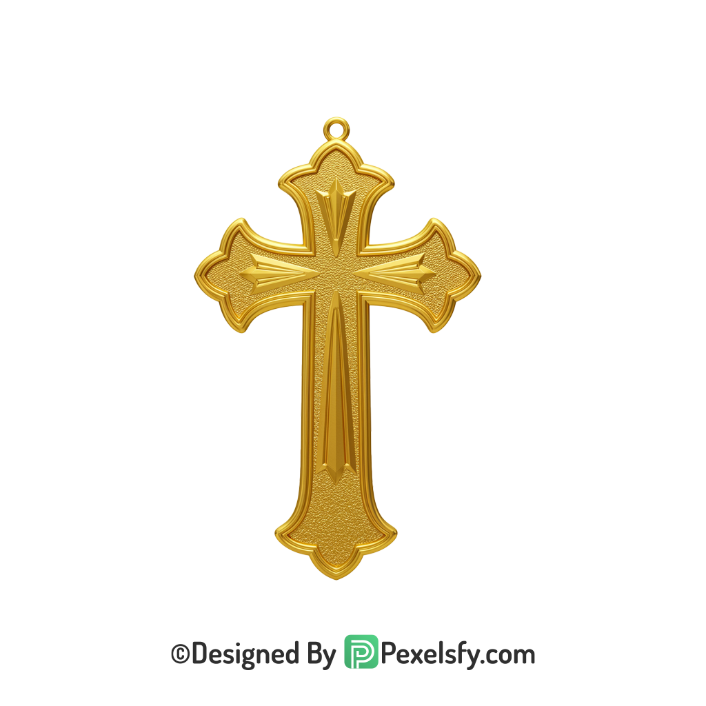 Eastern Cross PNG Transparent Clipart, 3d Golden