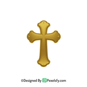 Western Cross PNG Transparent Image, 3d Golden