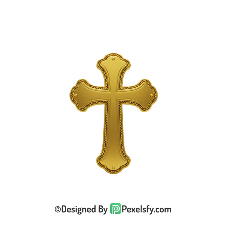 Western Cross PNG Transparent Image, 3d Golden