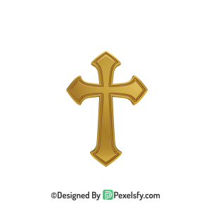Ancient Cross PNG Transparent Graphic, 3d Golden