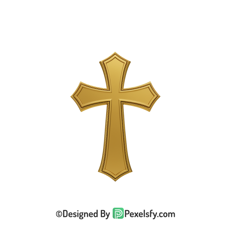 Sunrise Cross PNG Transparent Picture, 3d Golden