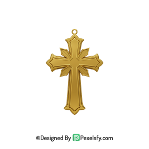 Cross with Halo PNG Transparent, 3d Golden
