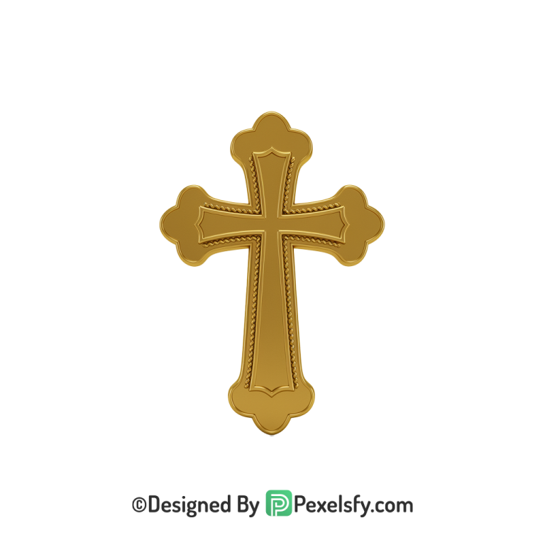 Baptism Symbol PNG Transparent Cross, 3d Golden