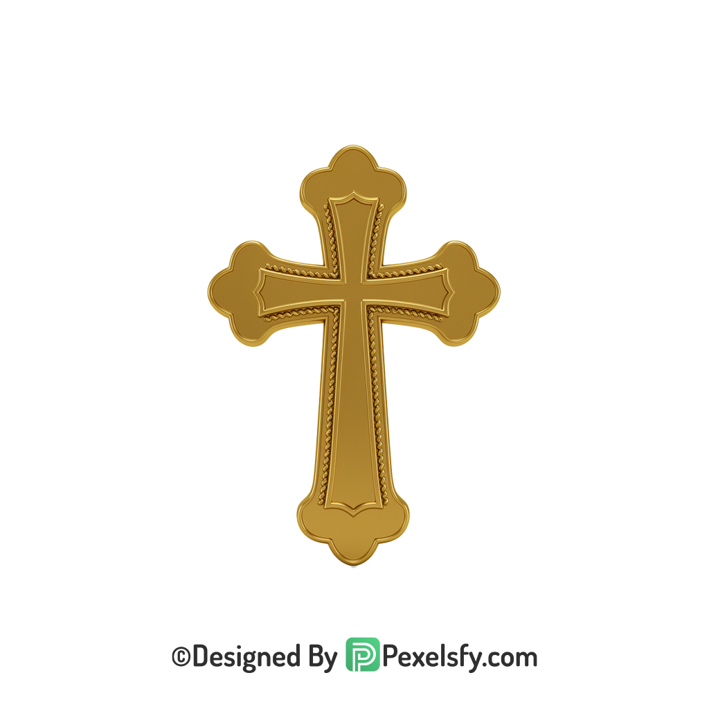 Baptism Symbol PNG Transparent Cross, 3d Golden