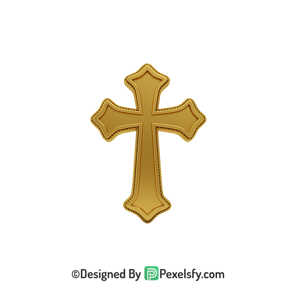 Light Beam Cross PNG Transparent, 3d Golden