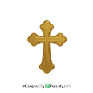 Artistic Christian Cross PNG Transparent, 3d Golden