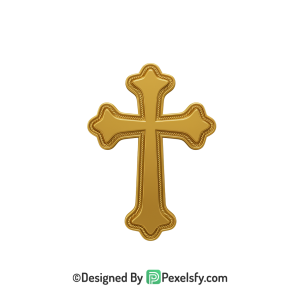 Bold Christian Cross PNG Transparent, 3d Golden