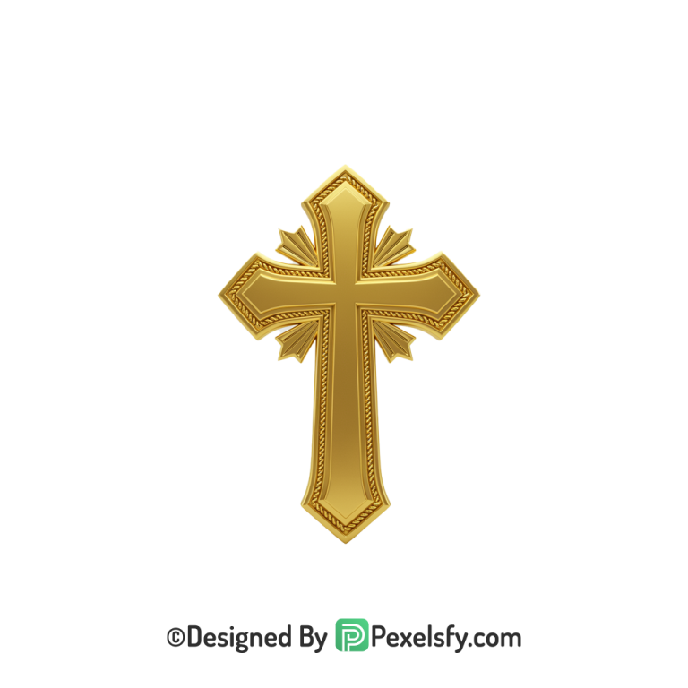 Resurrection Cross PNG Transparent Image, 3d Golden