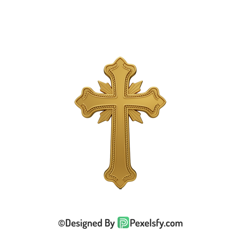 Heaven Light Cross PNG Transparent, 3d Golden