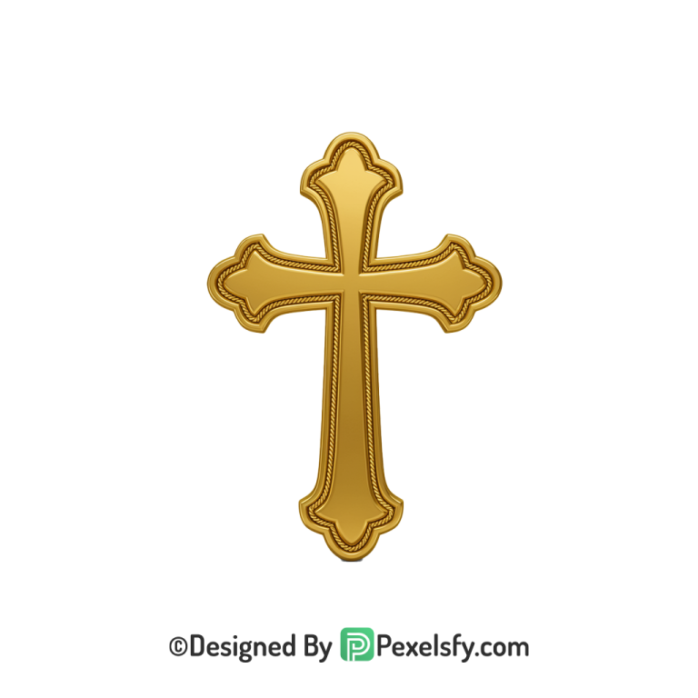Bible Cross PNG Transparent Symbol, 3d Golden