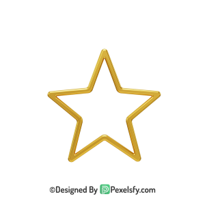 Luxurious Golden Star Outline PNG Transparent, 3d