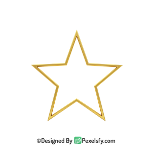 Elegant Golden Star Outline PNG Transparent, 3d