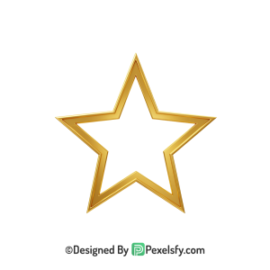 Soft Glow Golden Star Outline PNG Transparent,