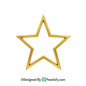 Decorative Line Golden Star Outline PNG Transparent,